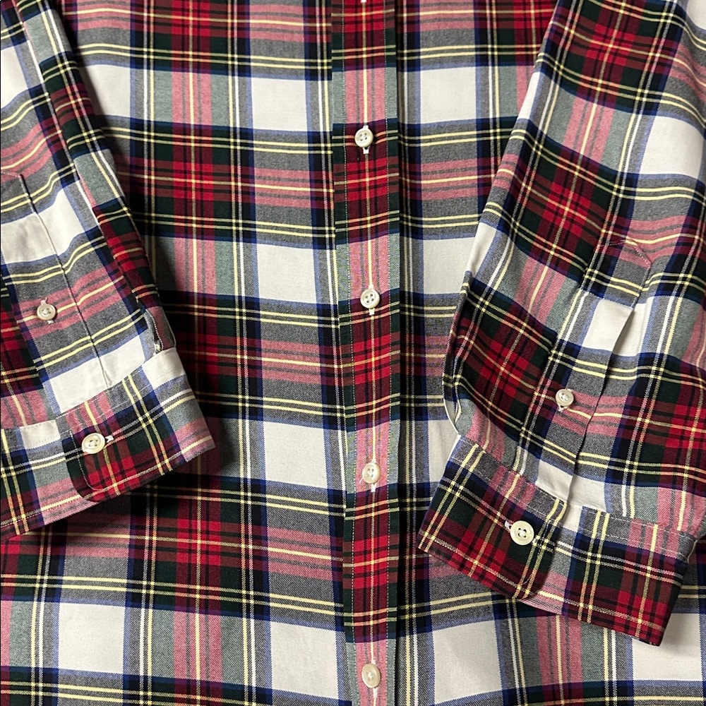 Ralph Lauren great shape Christmas plaid green red white flesh pony shirt - Picture 4 of 7